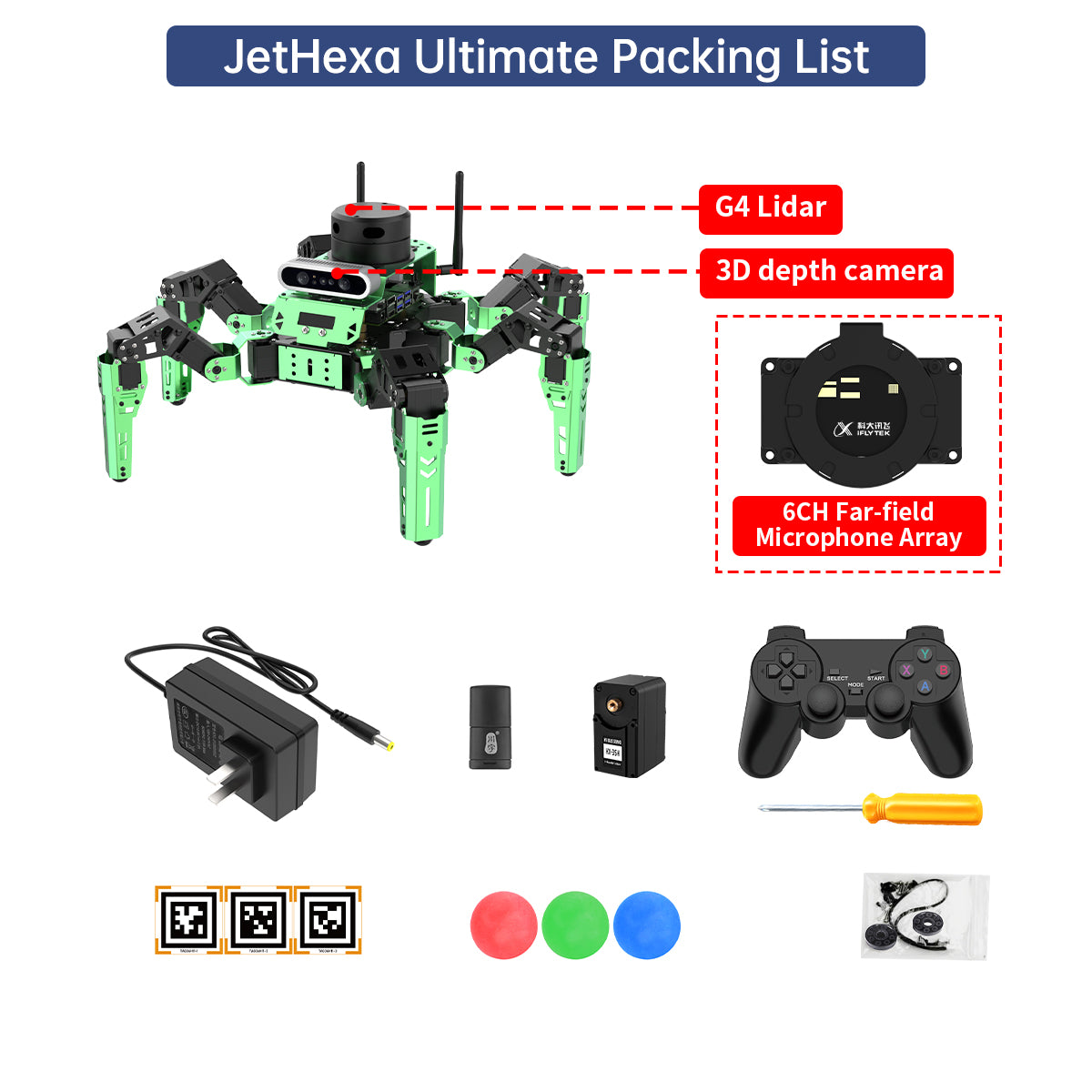 Hiwonder JetHexa ROS Hexapod Robot Kit Powered by Jetson Nano with Lidar Depth Camera Support SLAM Mapping and Navigation Hiwonder JetHexa ROS Hexapod Robot Kit Powered by Jetson Nano with Lidar Depth Camera Support SLAM Mapping and Navigation